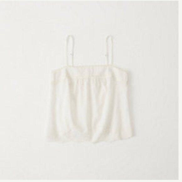 NWT $48 Abercrombie and Fitch Embroidered Off-White Lace Cami in size XS! - Picture 1 of 6